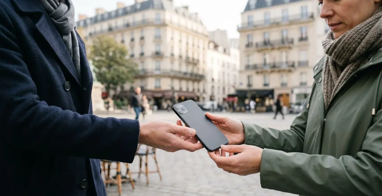 Transaction sécurisée de smartphone d'occasion entre particuliers en France