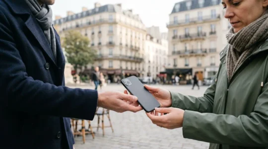 Transaction sécurisée de smartphone d'occasion entre particuliers en France