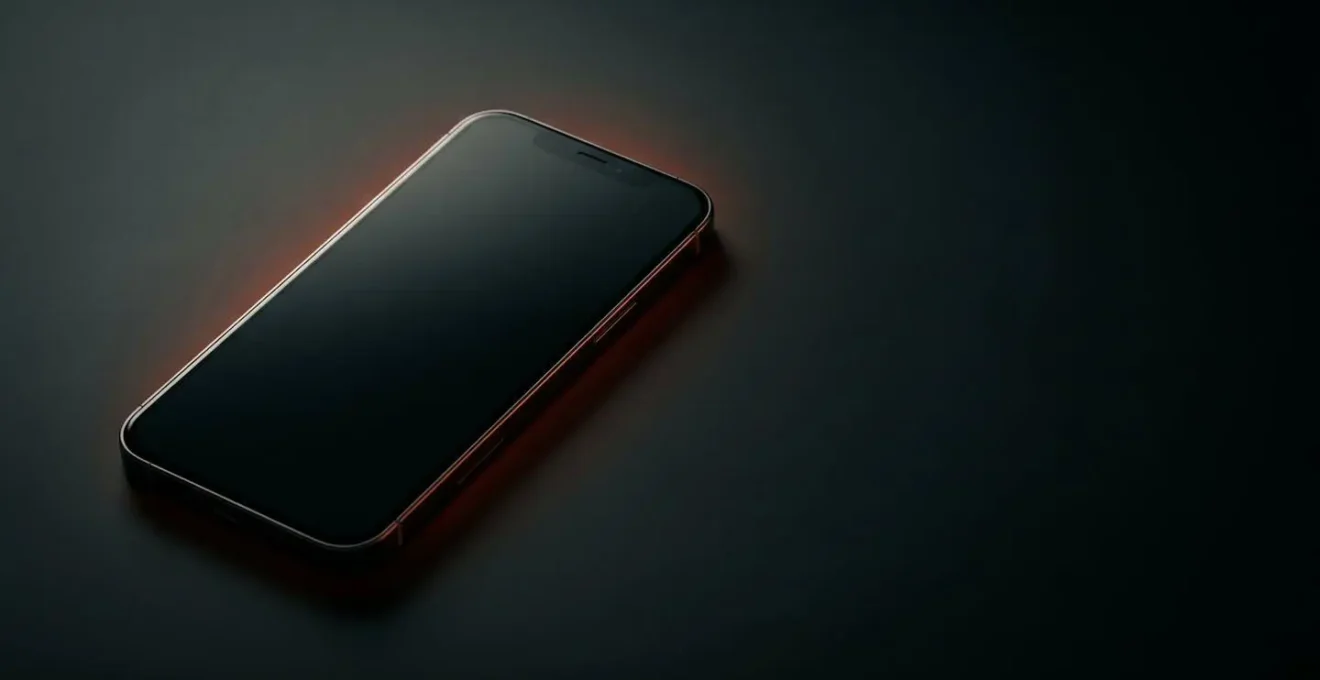 Smartphone posé sur une surface avec un éclairage dramatique évoquant une menace numérique